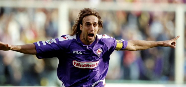 Gabriel Batistuta of Fiorentina celebrates